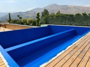 عایق فایبرگلاس استخر اجرا شده توسط تیم پارسیان